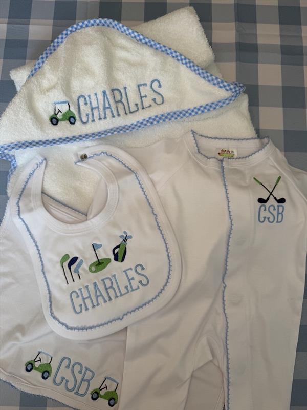 Baby Bib and Burp Cloth Set