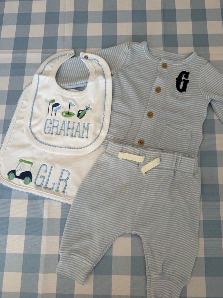 Baby Bib and Burp Cloth Set