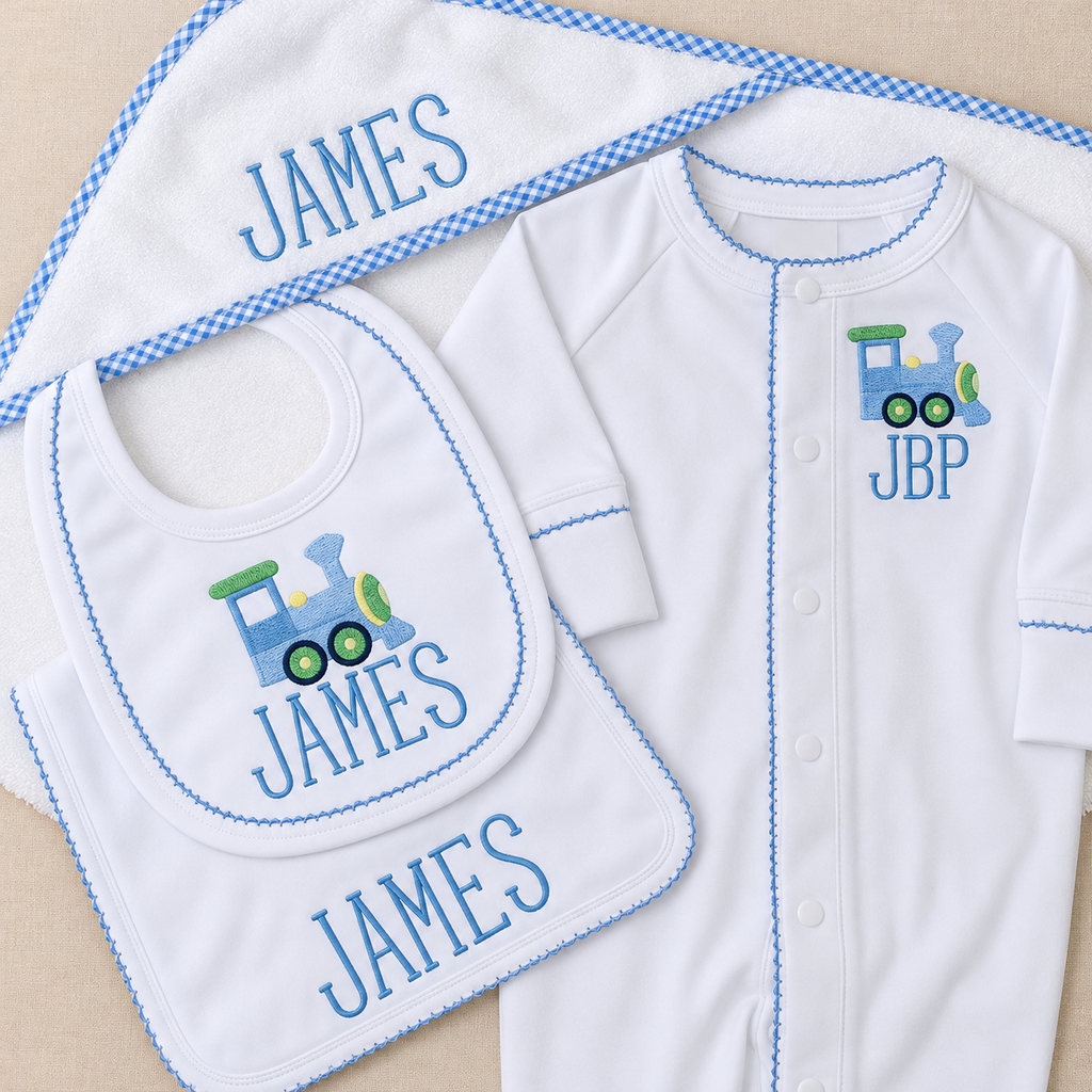 Baby Bib and Burp Cloth Set