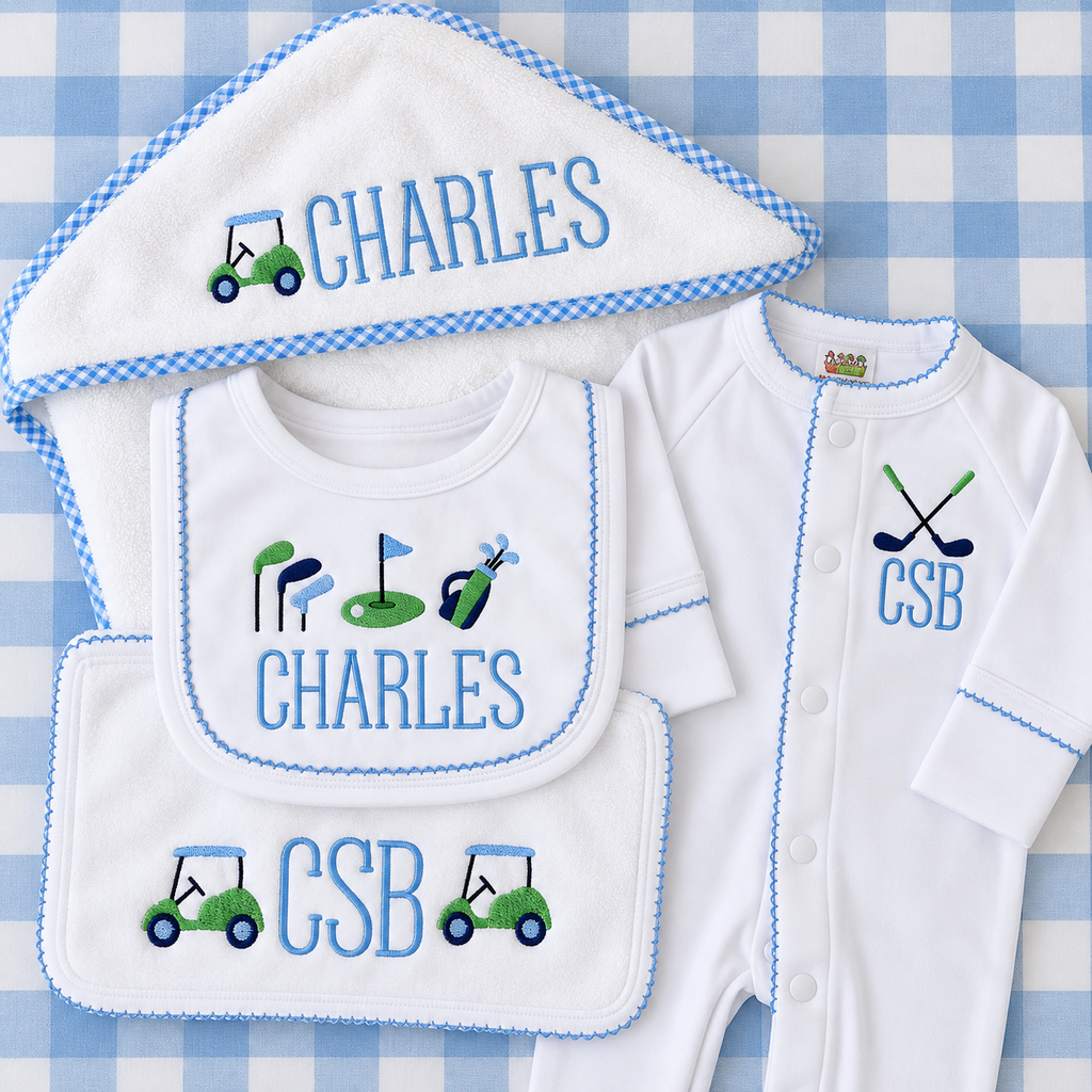 Baby Bib and Burp Cloth Set