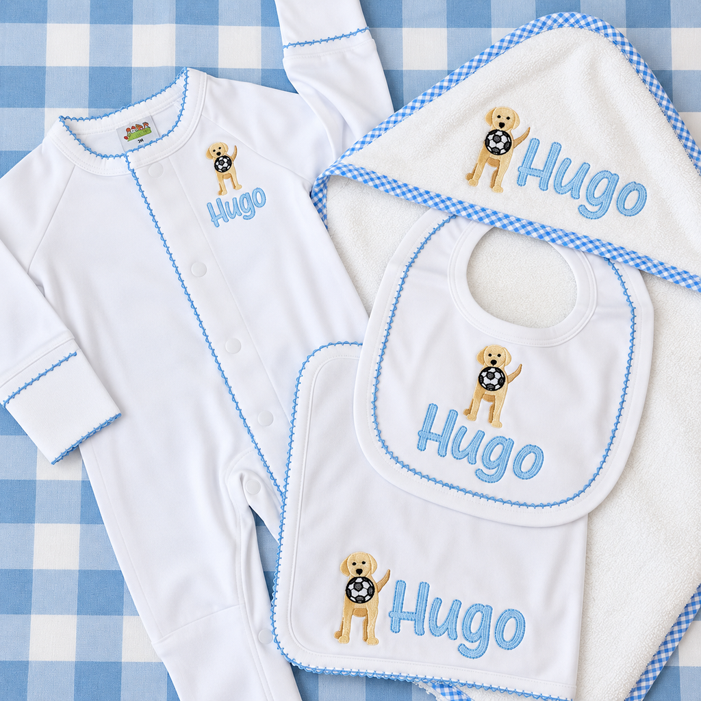 Baby Bib and Burp Cloth Set