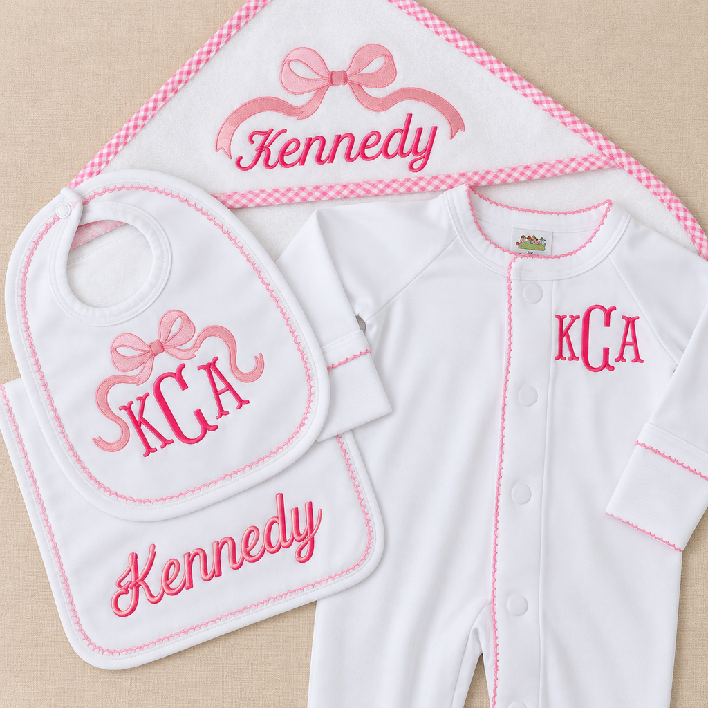 Baby Bib and Burp Cloth Set