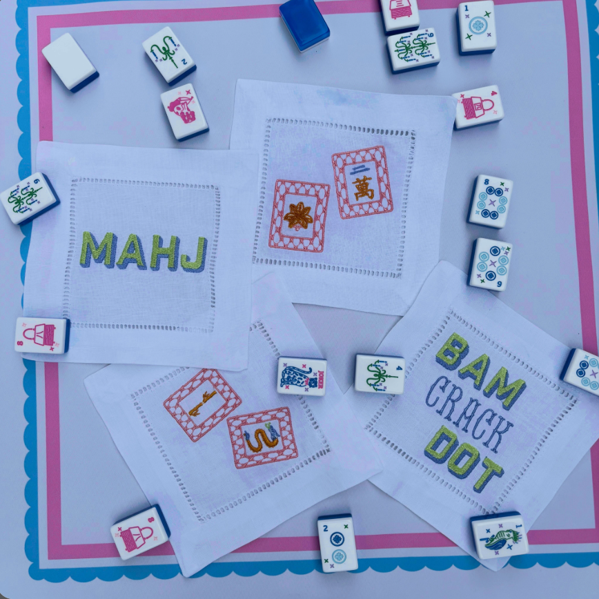 Mahjong BAM CRACK DOT Cocktail Napkins (set of 4)