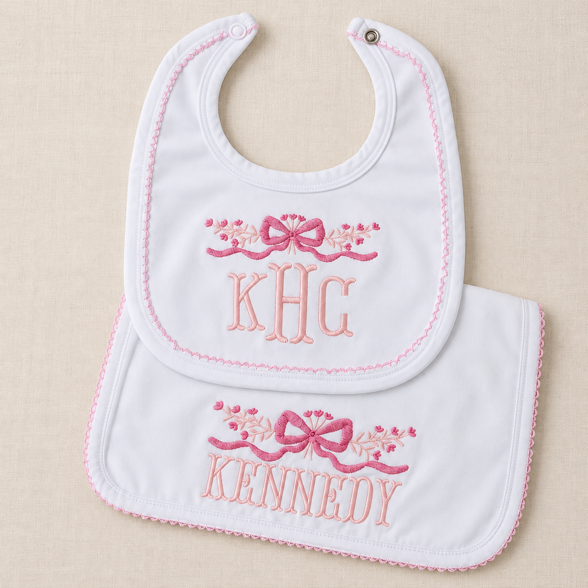 Baby Bib and Burp Cloth Set