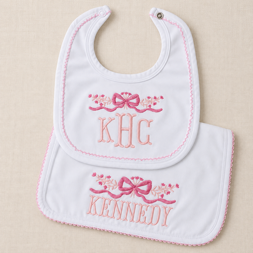 Baby Bib and Burp Cloth Set